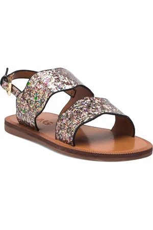 MANGO Sandals With Glitter Strap Patterned