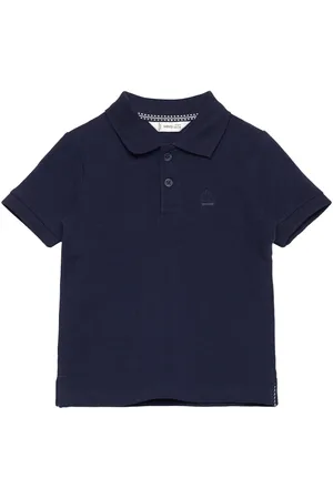 MANGO Short-Sleeve Knitted Polo Shirt Navy