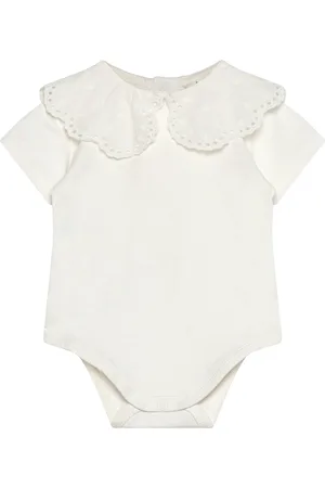 MANGO Embroidered Babydoll Neck Bodystocking White