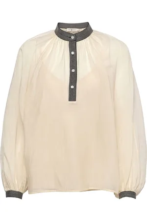 Tory Burch Tie-Sleeve Tunic Top Cream
