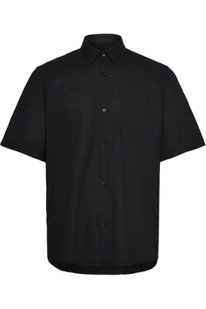 Mads Norgaard Cotton Linen Victor Shirt Ss Black