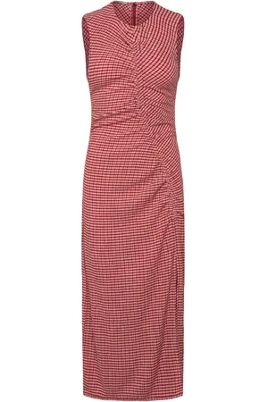 Scotch&Soda Structured Gingham Midi Dress Pink