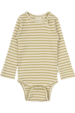 Petit Piao Body L/S Modal Striped Green
