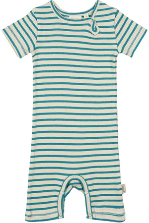 Petit Piao Jumpsuit S/S Modal Striped Green