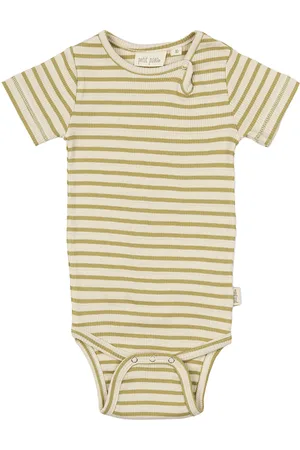 Petit Piao Body S/S Modal Striped Green