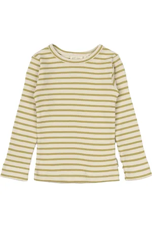 Petit Piao T-Shirt L/S Modal Striped Khaki