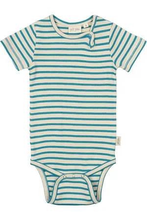 Petit Piao Body S/S Modal Striped Green