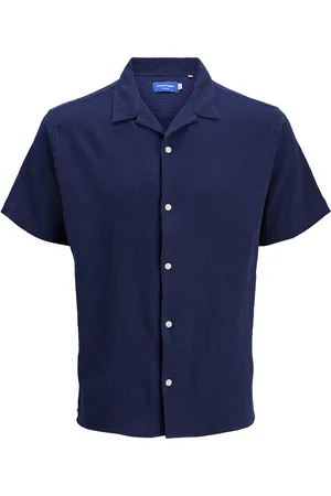 JACK & JONES Jorluke Crinkle Shirt Ss Jnr Jack & J S Navy