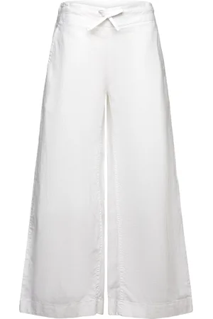 GANT Pull On Cotton Linen Pants White