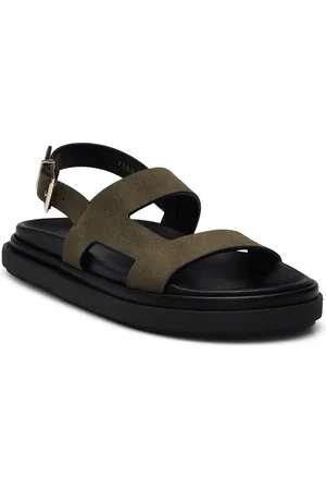 ALOHAS Lorelei Suede Khaki Leather Sandals Khaki
