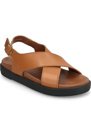 ALOHAS Nico Black Leather Sandals Brown