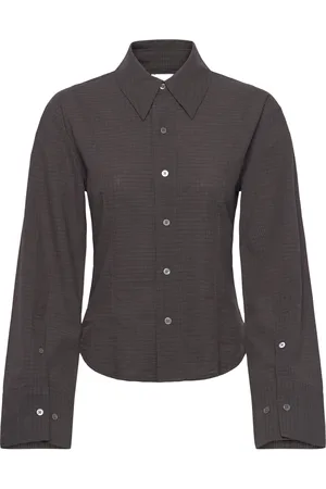 Hope Shape Shirt Dark Brown Check Brown