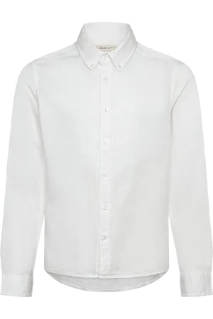 GANT Cotton Linen Bd Ls Shirt White