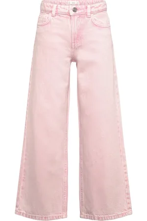 MANGO Jeans Wide Leg Pink