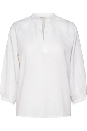 GANT Linen Ss Blouse White