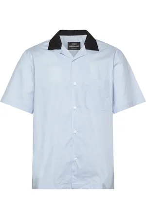 Mads Norgaard Organic Cotton Poplin Kenji Shirt Ss Blue