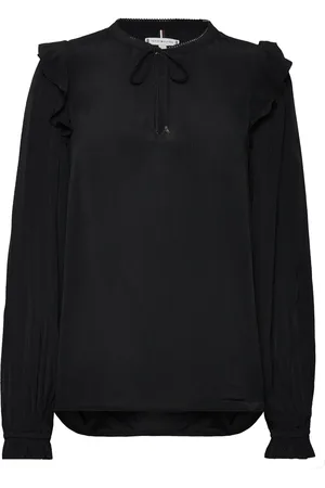 Tommy Hilfiger Moss Crepe Solid Blouse Ls Black