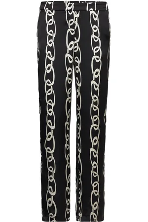 MANGO Chain Print Trousers Black