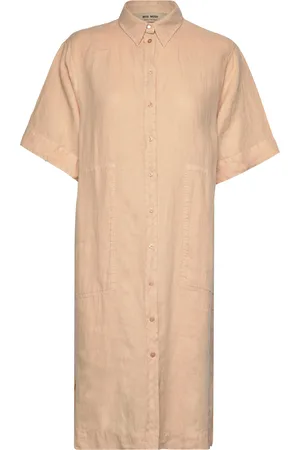 Mos Mosh Mal Linen Shirt Dress Beige