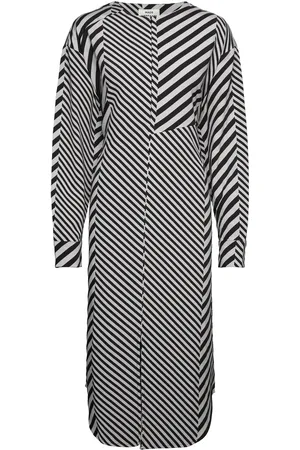 Mads Norgaard Mix Stripe Bailey Dress Grey