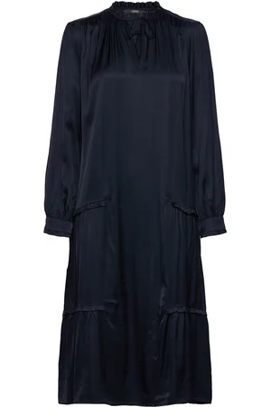 ESPRIT Drape Midi Dress Navy