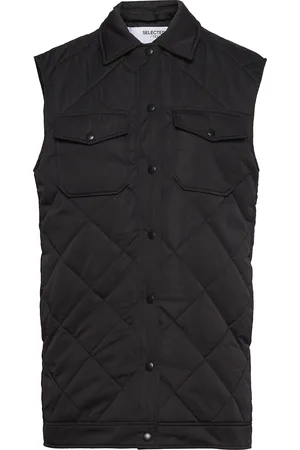SELECTED Slftinna Long Quilted Vest Black