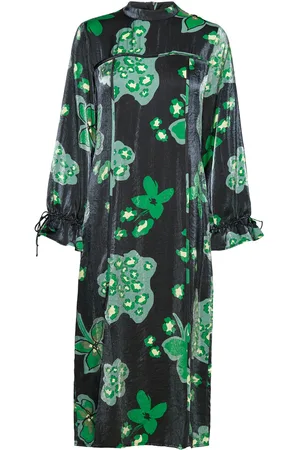 Object Objflora L/S Long Dress 125 Black