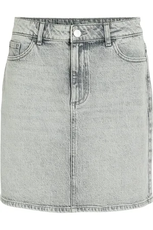 VILA Vikaja Jaf Denim Skirt- Noos Grey