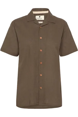 Anerkjendt Akleo S/S Cot/Linen Shirt Brown