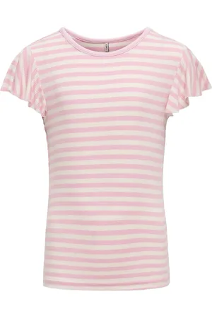 ONLY Kogbelia S/S O-Neck Stripe Top Jrs Pink