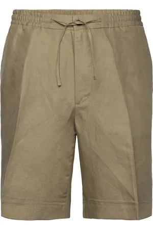 J Lindeberg Baron Tencel Linen Shorts Khaki