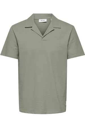 Only & Sons Onskian Reg Seersucker Resort Polo Green