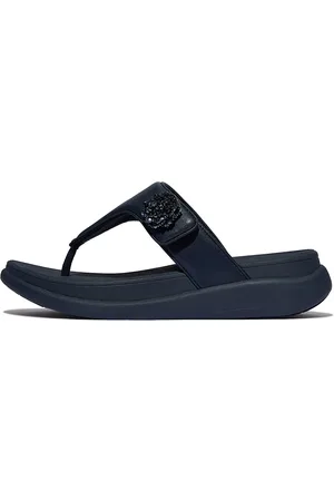 FitFlop F-Mode Go Beadie-Button Adj. Flatform T/P Sandals Navy