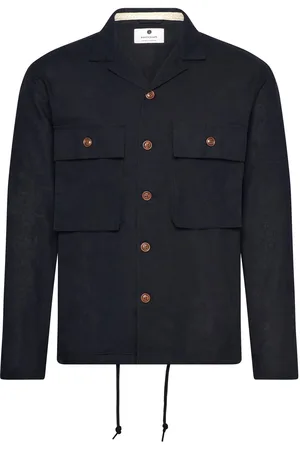 Anerkjendt Akotto Cot/Linen Overshirt Navy