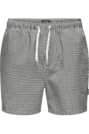 Only & Sons Onsted Stripe Seersucker Swim Noos Black