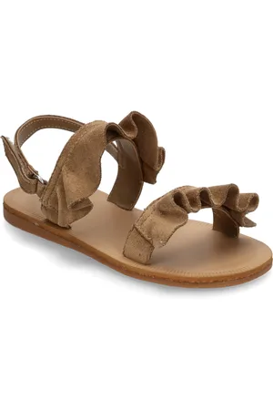 MANGO Sandals With Ruffle Straps Brown
