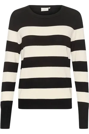 Kaffe Kalizza Striped Knit Pullover Black