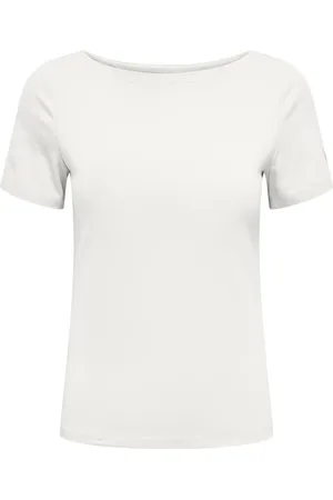 ONLY Onllive Love Life S/S Boatneck Top Jrs White