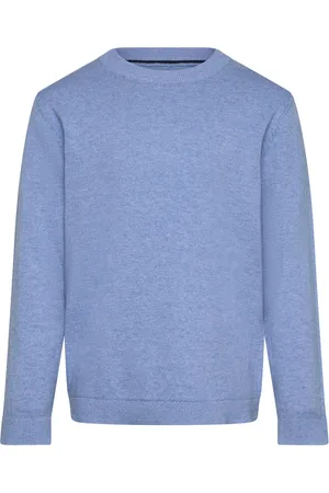 MANGO Flecked Cotton-Blend Sweater Blue