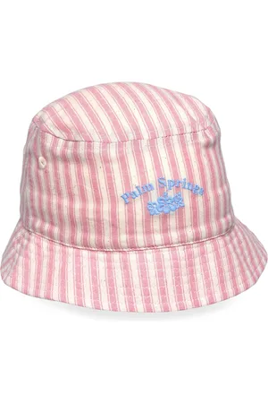 MANGO Striped Bucket Hat Pink