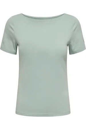 ONLY Onllive Love Life S/S Boatneck Top Jrs Green