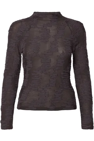 Hope Bon Longsleeve Plum Grey Jacquard Black