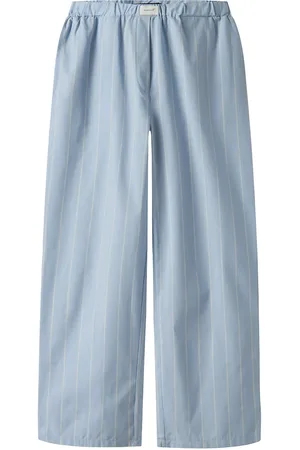 LMTD Nlfhelles Poplin Wide Pant Blue