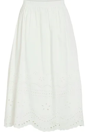 VILA Vimette Hw Midi Skirt White