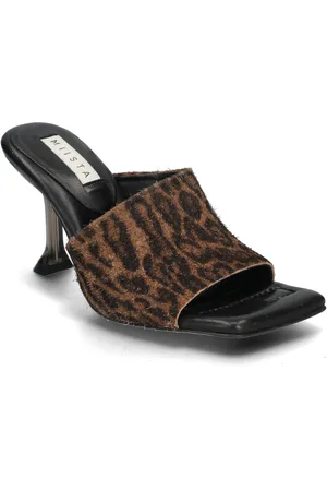 Miista Miri Animal Print Mules Sandals Brown