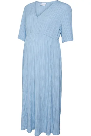 Mama;licious Mlrosana 2/4 Wo Midi Dress Blue