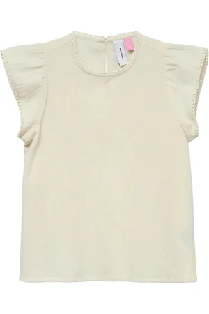 VERO MODA Vmpretty Ss Top Wvn Ga Girl Cream