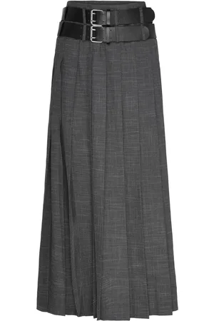 Copenhagen Muse Cmtonnie-Skirt Is A Long Trucker-Style Skirt With Wide Pleats, A Concealed Side Black