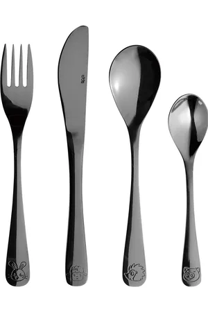 aida Atelier Mini - Børnebestik 4 Dele Sæt Sort Silver