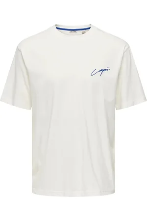Only & Sons Onsmilo Sketch Rlx Coast Ss Tee White